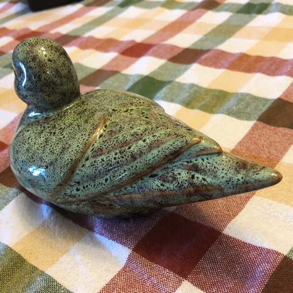Ceramic ducks mallard water birds mottled green glaze. - Picture 6 of 9